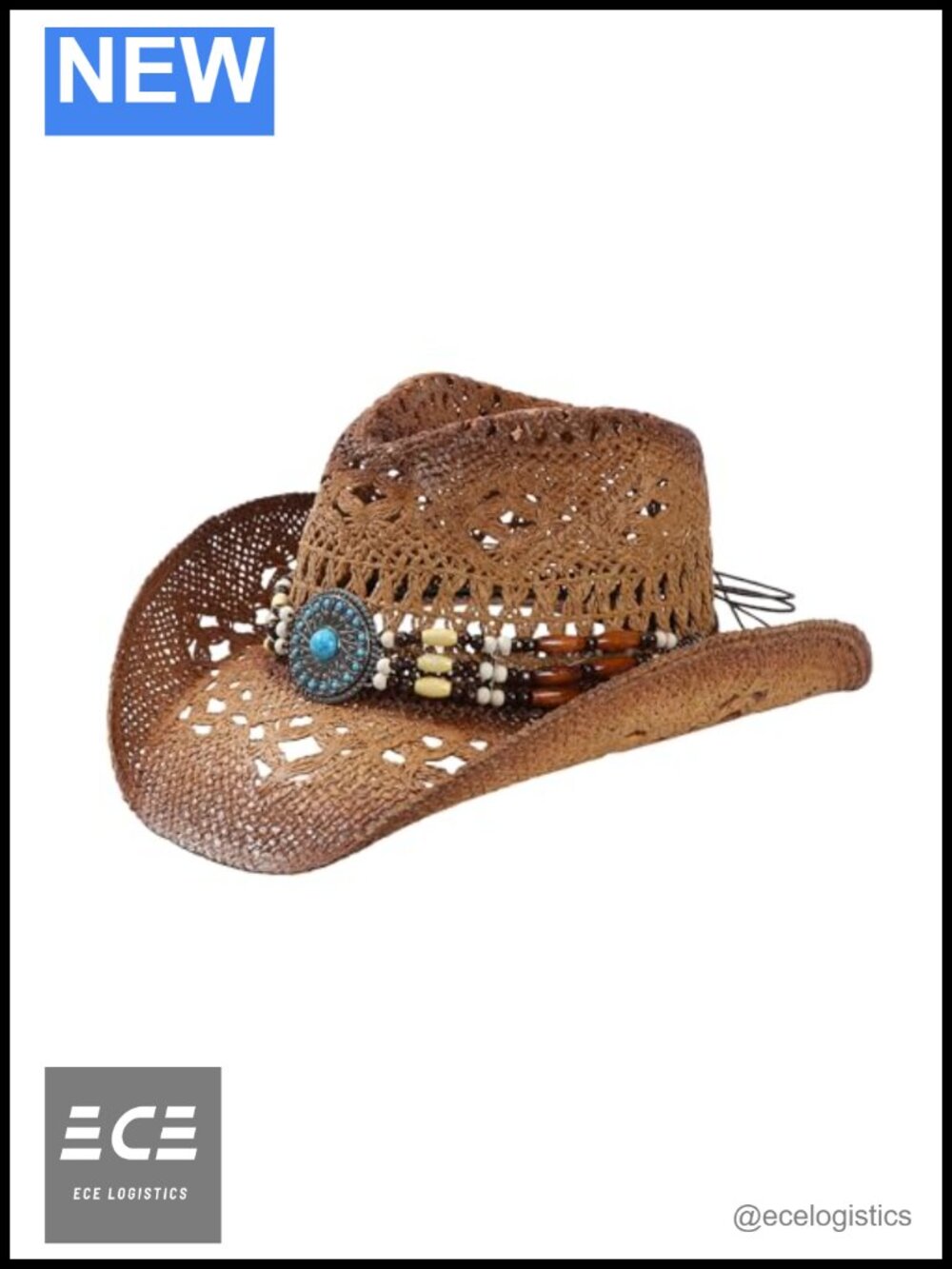Straw Cowboy Hat Wide Brim Shapeable Western Cowgirl Rodeo